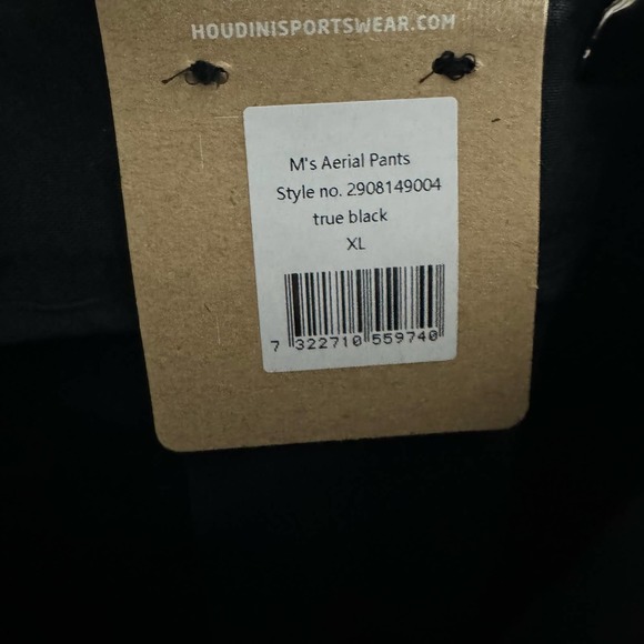 Houdini M's Aerial Chino Pants Regular Tapered Fit Black Performance Men's XL - Picture 12 of 14